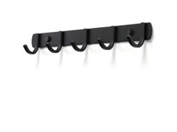Cabide de Parede para Roupas, Gancho de Aço Inoxidável, Ganchos Sólidos para Banheiro, Quarto e Escritório, Preto BRILVIBERA (5 Ganchos)