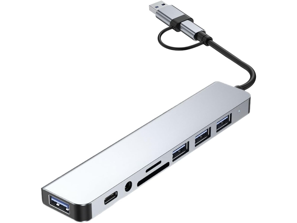 Expansor Usb Tipo-c Para Transferência Rápida De Dados E Múltiplas Interfaces.