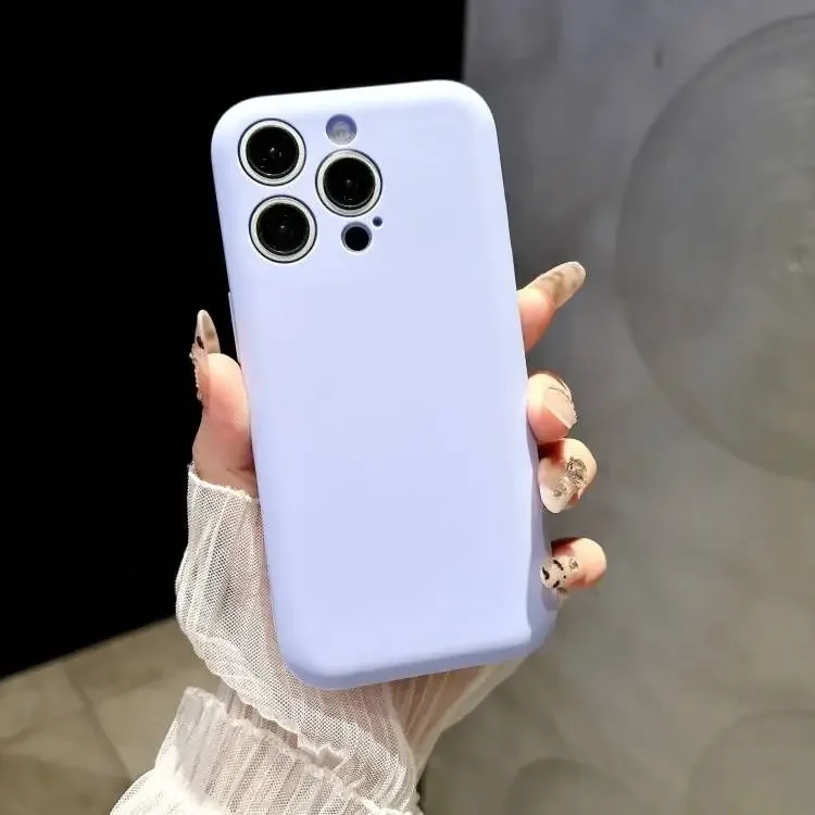 Capa Ultrafina De Silicone Líquido Para Iphone 12 Pro Max (roxo Claro), Resistente A Impactos.