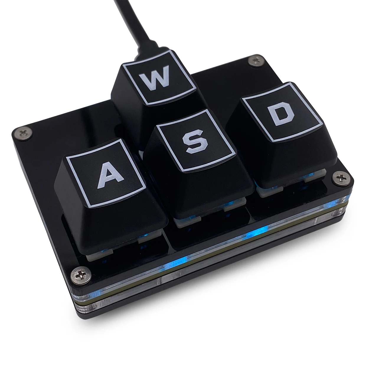 (preto Wasd) Mini Teclado De 4 Teclas Com Teclas De Atalho, Programável.