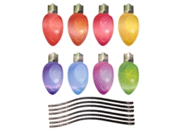 Laxiscreed Decoração De Natal Magnética Para Carro Com Luzes Refletoras E Bolas, Ideal Para Grade De Carro