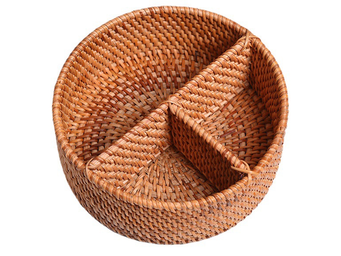 Caja de Armazenamento de Rattan para Mesa de Café e Snacks LAXISCREED