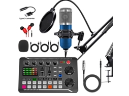 Kit De Microfone Eifson F998 Com Microfone Condensador, Braço Articulado E Filtro Pop - Azul