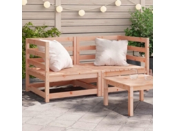 Vidaxl Sofás De Canto P/ Jardim 2 Pcs 70x70x67 Cm Douglas Maciça