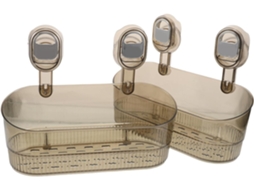 Conjunto De 2 Prateleiras Banheiro Com Ventosas Acrílicas, Com Drenagem Eficiente E Design Que Economiza Espaço