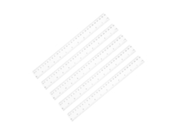 Réguas de plástico transparente de 30 cm, conjunto de 5 peças.