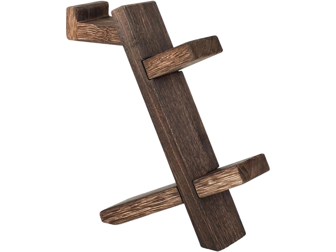 Suporte De Madeira Dois Níveis Para Jogos, Ideal Para Controle E Fone De Ouvido, Com Múltiplos Compartimentos De