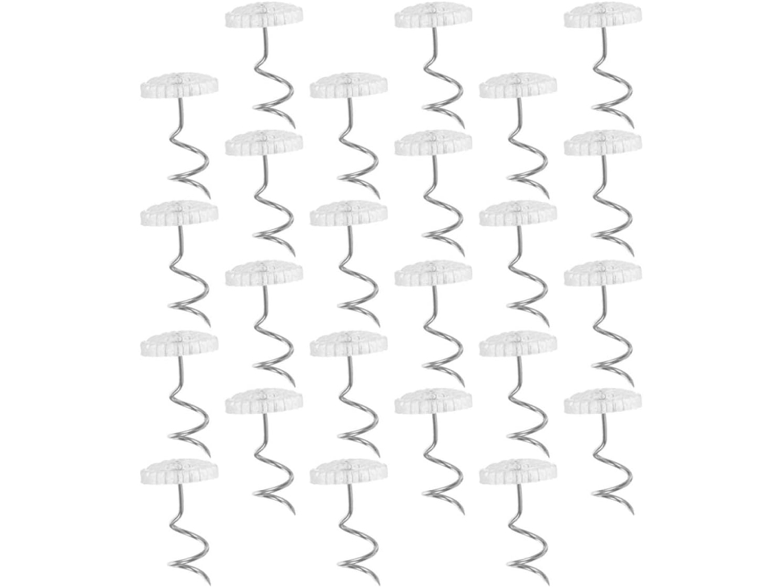 50 Unidades de Tachinhas Espirais Transparentes para Sofá, Clipes Resistentes para Moveis, Pinos de Fixação