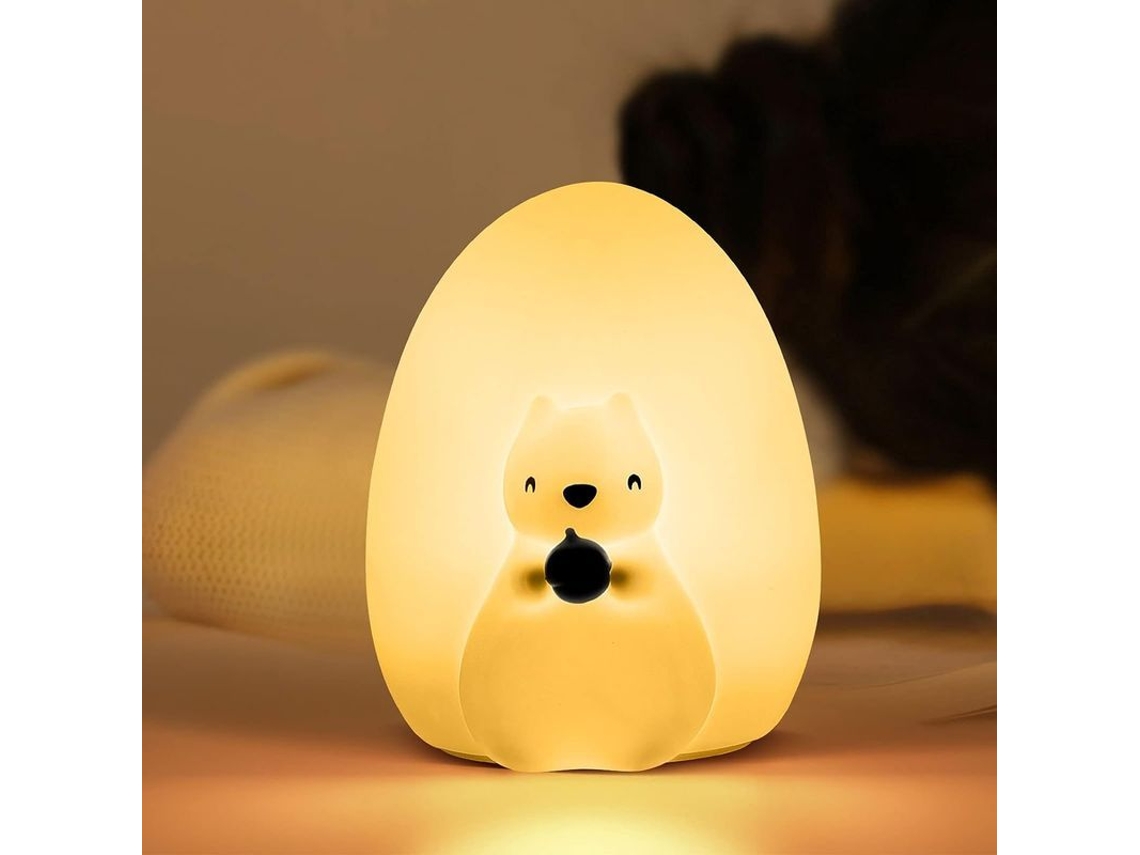 Luz Noturna Para Crianças, Silicone Bonito Com Controle Tátil, Portátil E Recarregável