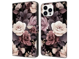 Capa Em Couro Pu, Com Suporte Para Apple Iphone 16pro - Rosa