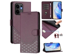 25-26 Honeycomb Embossing Rfid Leather Phone Case