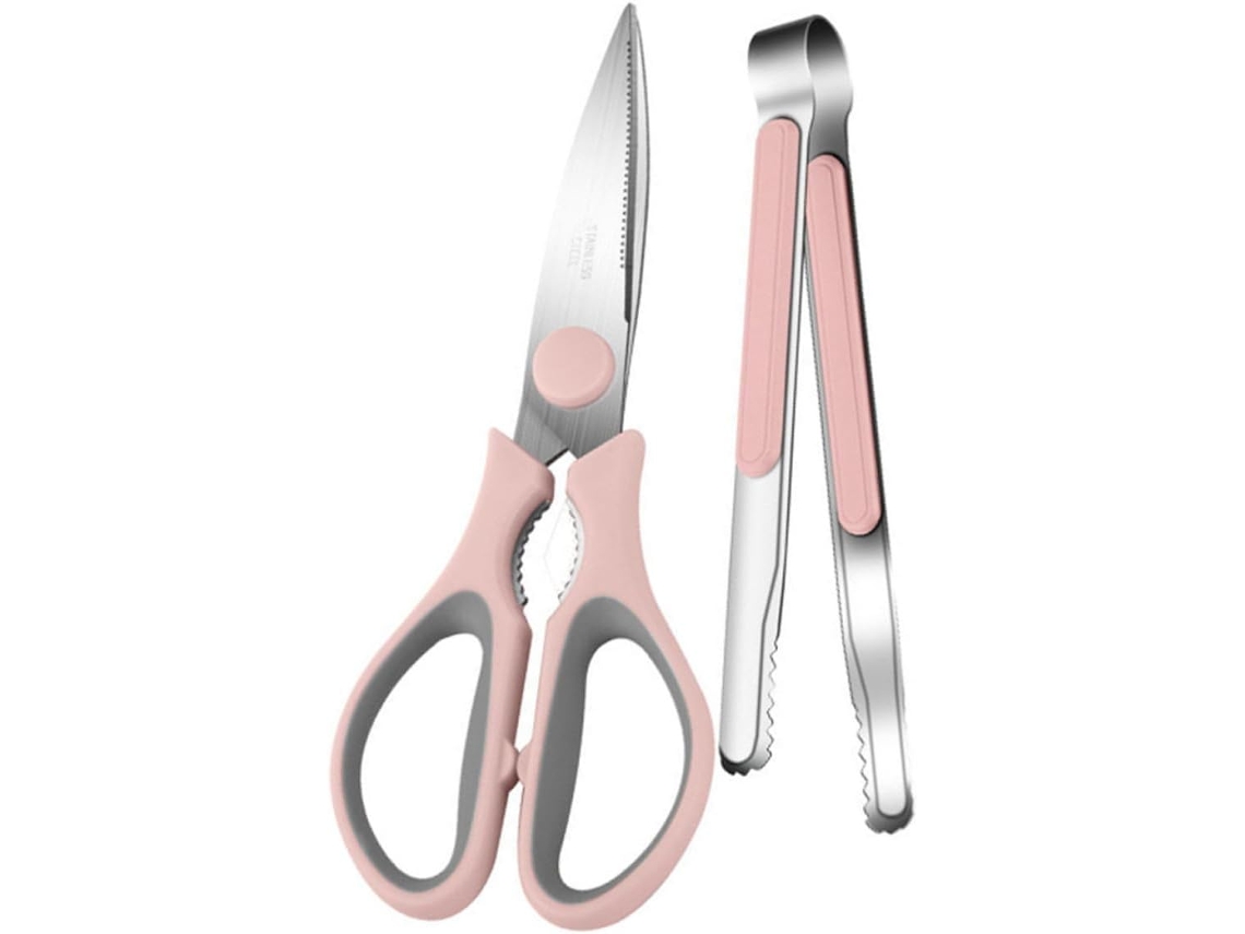 Conjunto De Pinças E Tesouras Cozinha Ergonômicas Antiderrapantes Wooneky Em Aço Inoxidável 20cr13 Pp Para Churrasco
