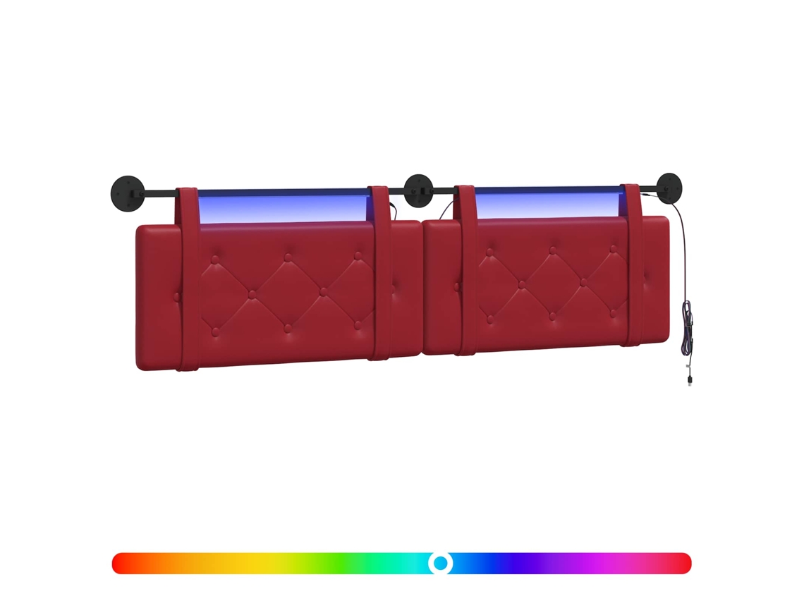 Conjunto 1 Cabeceira Vidaxl Vermelho Couro Sintético (170 X 55 X 5 Cm)