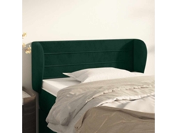 Vidaxl Cabeceira De Cama C/ Abas Veludo 93x23x78/88 Cm Verde-escuro