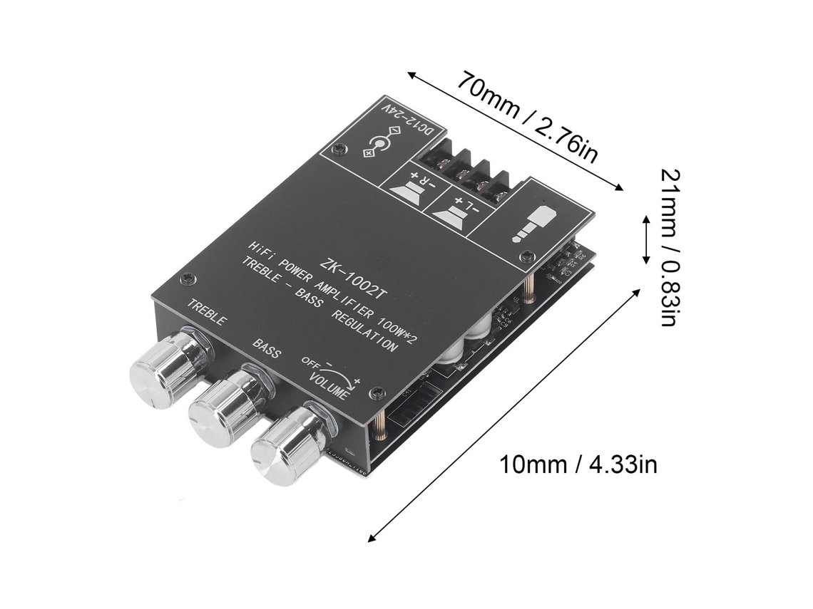 Placa Amplificador Áudio 100w Bluetooth 5.0 Estéreo
