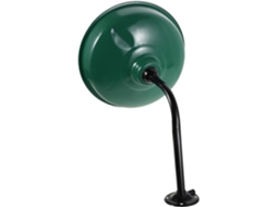 Luminária Pendente Vintage com Haste Curva de 35 Cm em Esmalte Verde Impermeável para Uso Externo, Ideal para Terraços. SFUSHOS