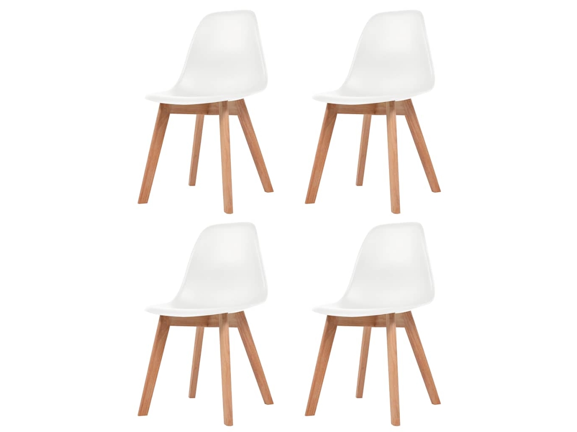 Vidaxl Cadeiras De Jantar 4 Pcs Plástico Branco