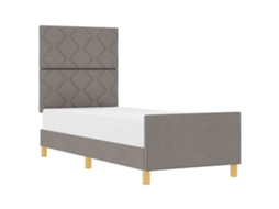 Cama De Solteiro | Camas Para Quarto | Estrutura Da Cama Cinzento-acastanhado 80 X 200 Cm Tecido