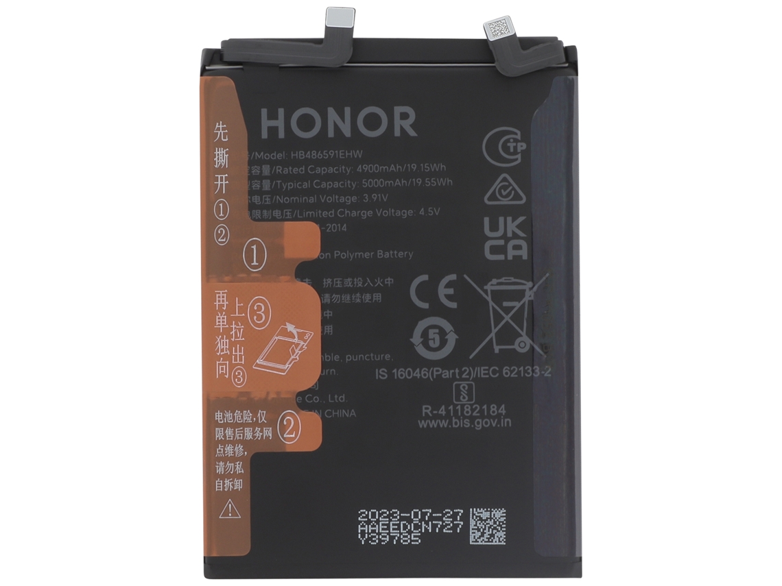 Honor Bateria Original Para Smartphone Honor 90 Li-polímero 5000mah 19,35wh Preto