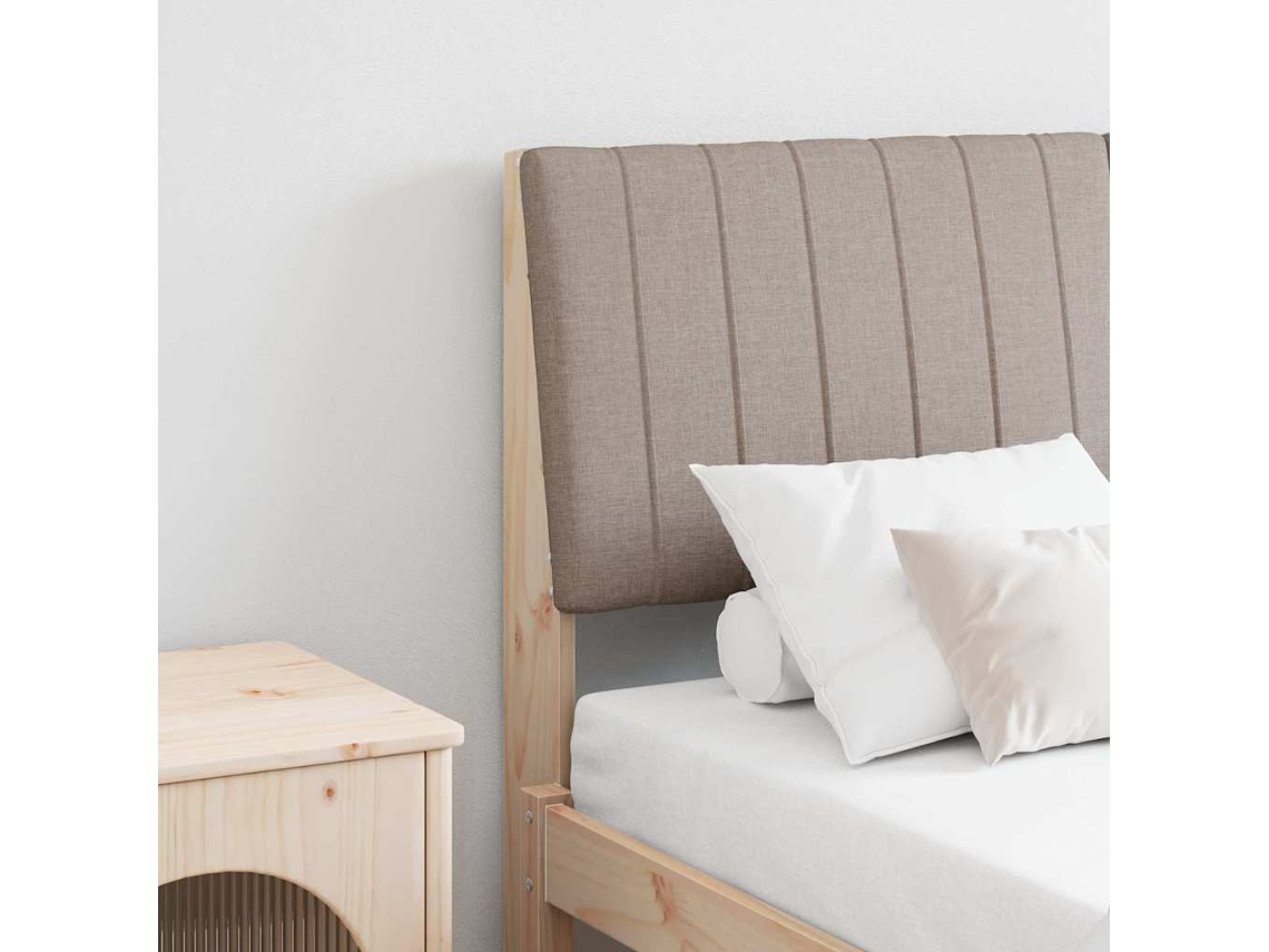 Vidaxl Cabeceira Estofada Cinzento-acastanhado 140 Cm