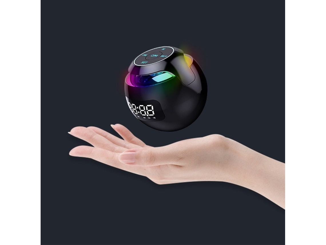 Caixa de som Brilvibera compatível com Bluetooth 5.0 e despertador digital LED