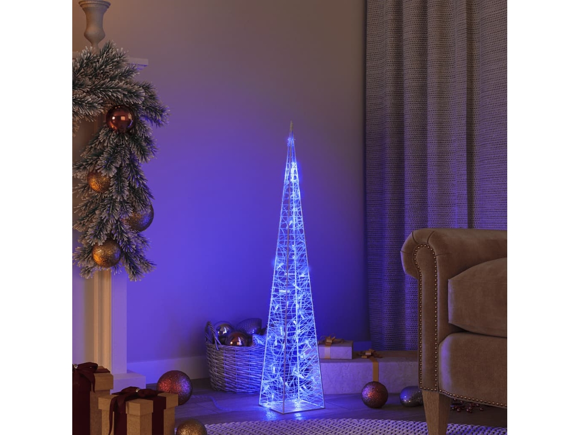 Vidaxl Cone De Iluminação Decorativo C/ Leds Azuis Acrílico 90 Cm