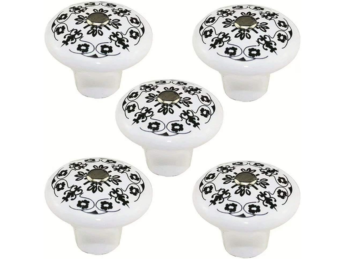 Puxadores De Cerâmica Para Portas E Gavetas, Conjunto De 5 Peças, Para Decoração De Casa, Com Um Furo Para Gaveta De