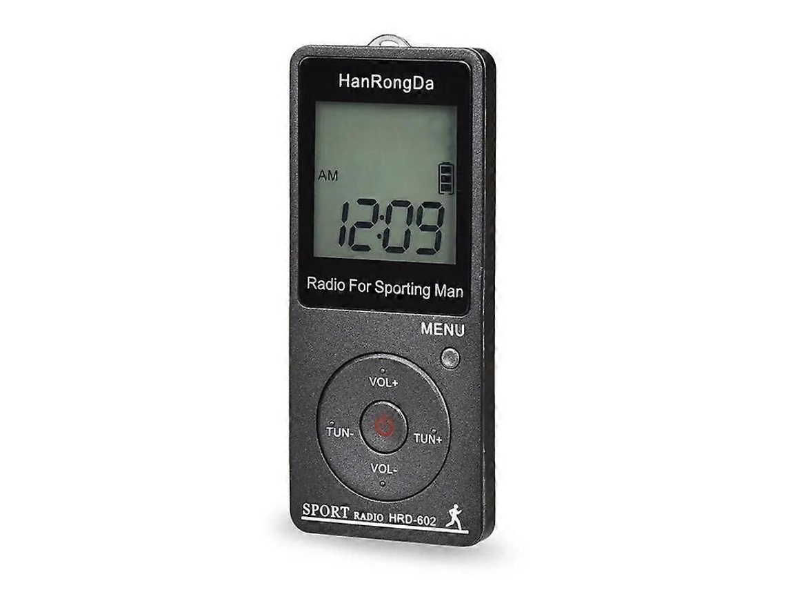 Hrd 602 Rádio Fm Am Receptor de Portátil Esportivo com Fone Ouvido Pedômetro Display L Cd Botão Bloqueio Bolso GOKOCO