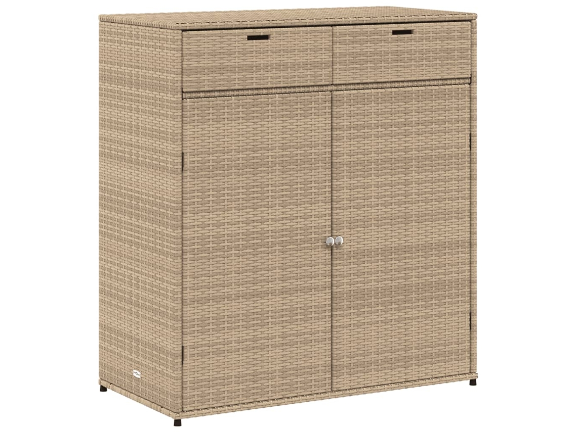 Armário de Exterior VIDAXL Vime Pe Bege (105x55x113 cm)