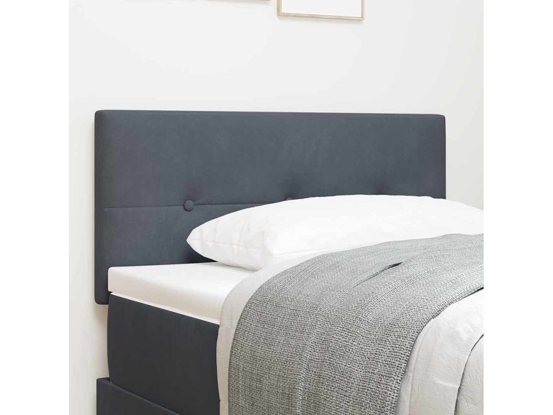 Vidaxl Cabeceira Cinza Escuro 80 Cm Veludo