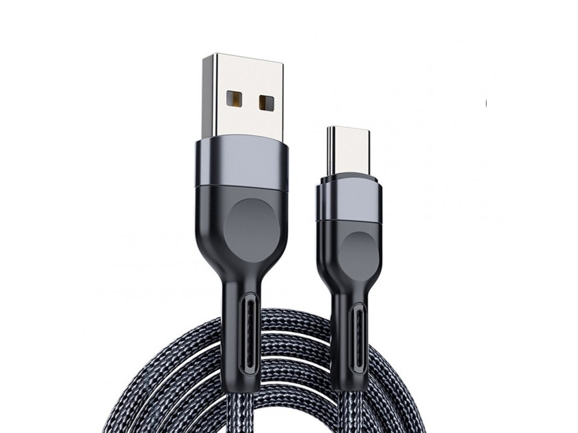 Cabo De Dados Usb Para Usb-c, 2 M, Compatível Com Carregamento Rápido E Transferência De Dados, Material De Nylon Reforçado Durável