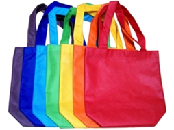 Conjunto de 7 Sacolas Reutilizáveis para Meninas, em Tecido Não, Ideais Compras e Festas, Cores CHABERLU