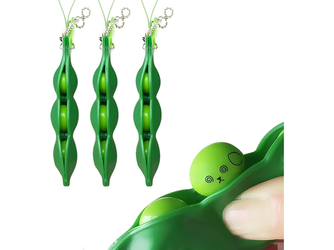 Pacote Edamame Chaveiro Fidget Toys Squeeze-A-Bean Puchi Puti Mugen Chaveiro Chaveiro Ervilha Brinquedos Soja Presente JEDBESETZT