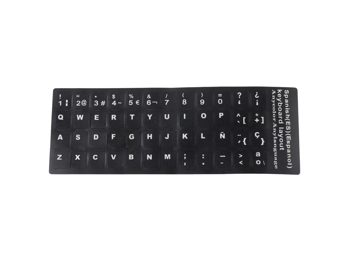 Raum-sticker De Teclado Em Português Com Fundo Preto À Prova De Água Para Notebook E Computador De 10 A 17 Polegadas