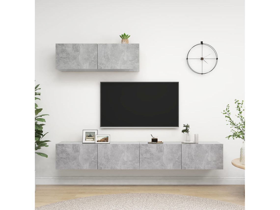 Vidaxl Móveis De Tv 3 Pcs Derivados Madeira Cinzento Cimento
