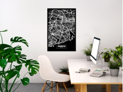 Quadro ARTGEIST Negative Map: Porto (1 Part) Vertical (60x90)