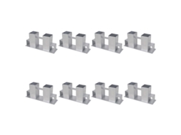 Vidaxl Auxiliares De Empilhamento De Lenha 8 Pcs Aço Prateado