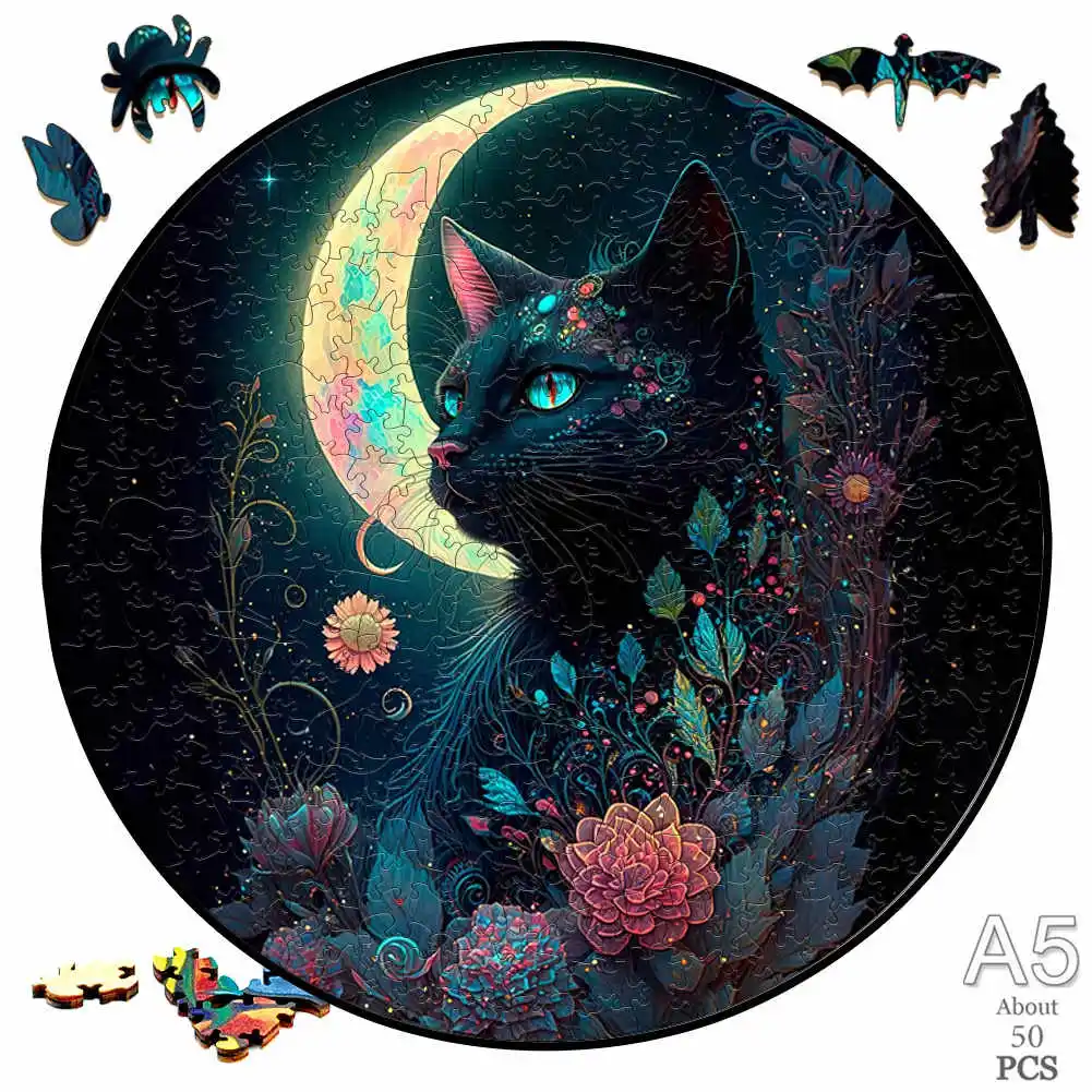 Quebra Cabeça De Madeira Popular Com Gato, Presente Infantil Exclusivo, Jogo De Quebra Cabeça Para Toda A Família, Jogo De Artesan Aquaforge