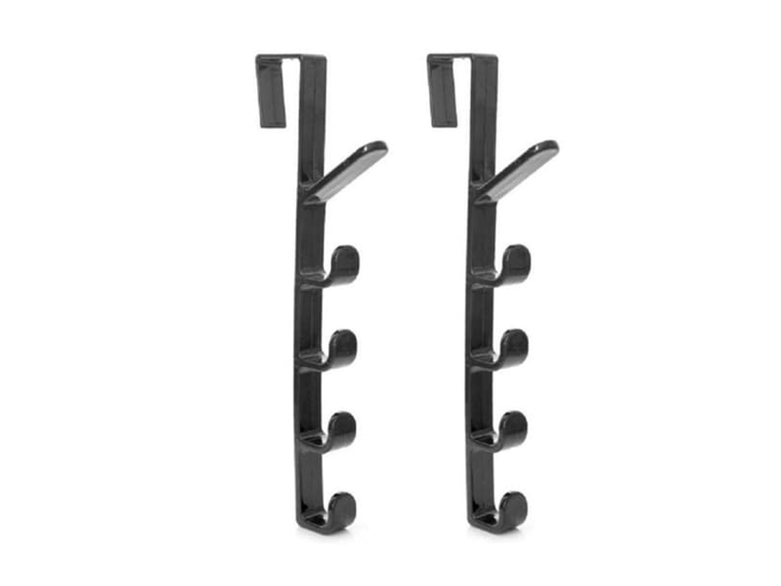 Conjunto de 2 Ganchos Porta com 5 Cada, Organizador de Porta, Cabide, Gancho para Mochila, Bolsa, Roupas e Casacos para Casa BRILVIBERA