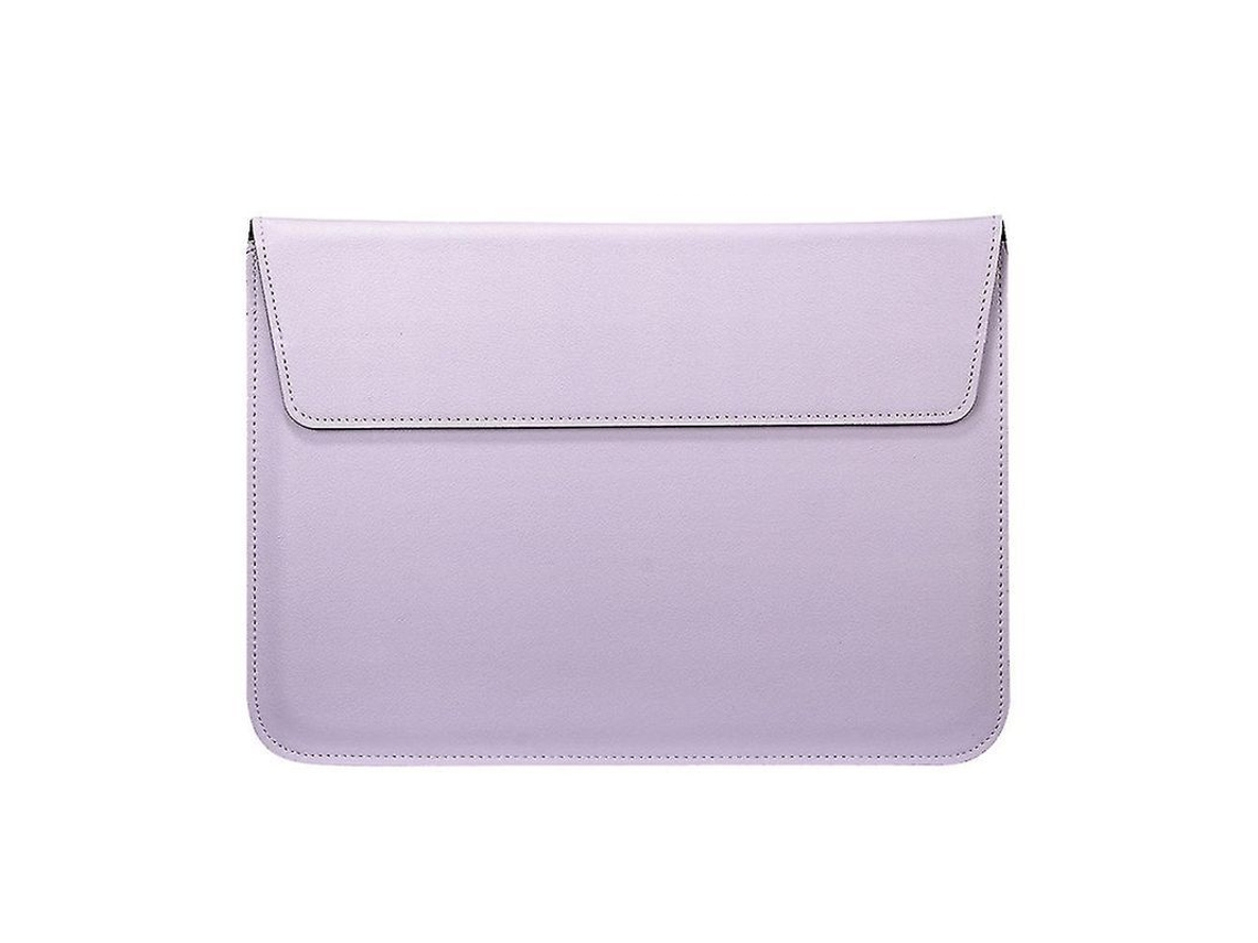 Capa de proteção para notebook de 13 polegadas, couro falso, bolsa envelope transversal, estilo fashion Marca