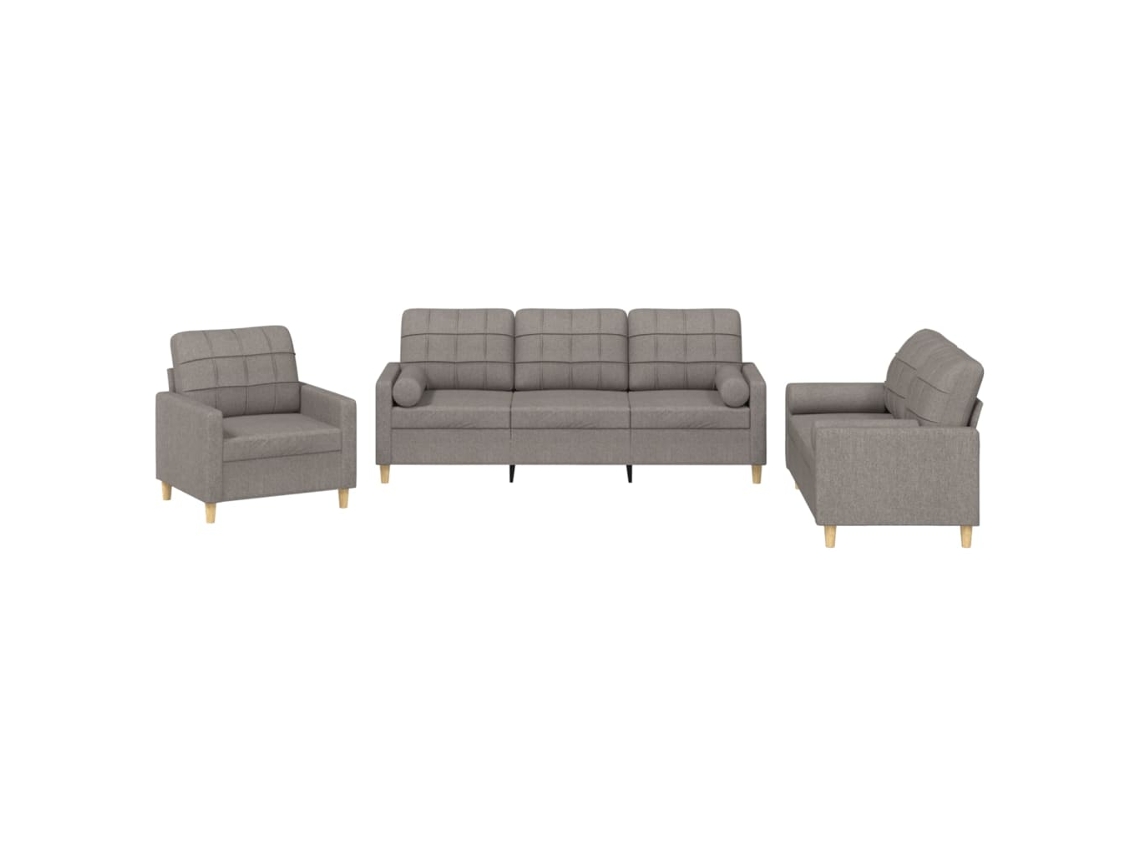 Sofa Set, Sofa Sets Vidaxl Cinzento-acastanhado Tecido (n/a)