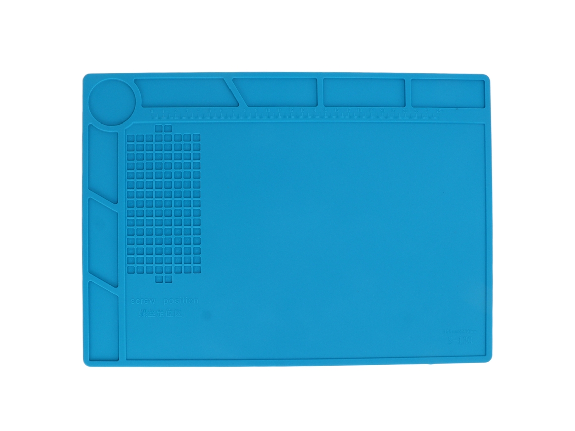 Almofada de solda de silicone azul com isolamento térmico antiderrapante e resistente à corrosão para manutenção de telefones e PCs.