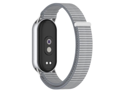 Bracelete para Xiaomi Smart Band 10/9/8/nfc Nylon Trançado Conector de Metal Cinza céu Oficial XIAOMOYU