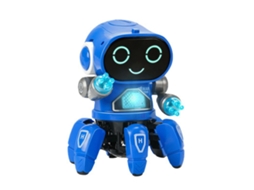 Brinquedo Robô Inteligente De Seis Garras Com Luz, Dança E Cantar Para Meninos Azul