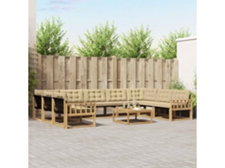 Vidaxl Conjunto De Sofás Para Exterior 10 Unid. Branco E Bege