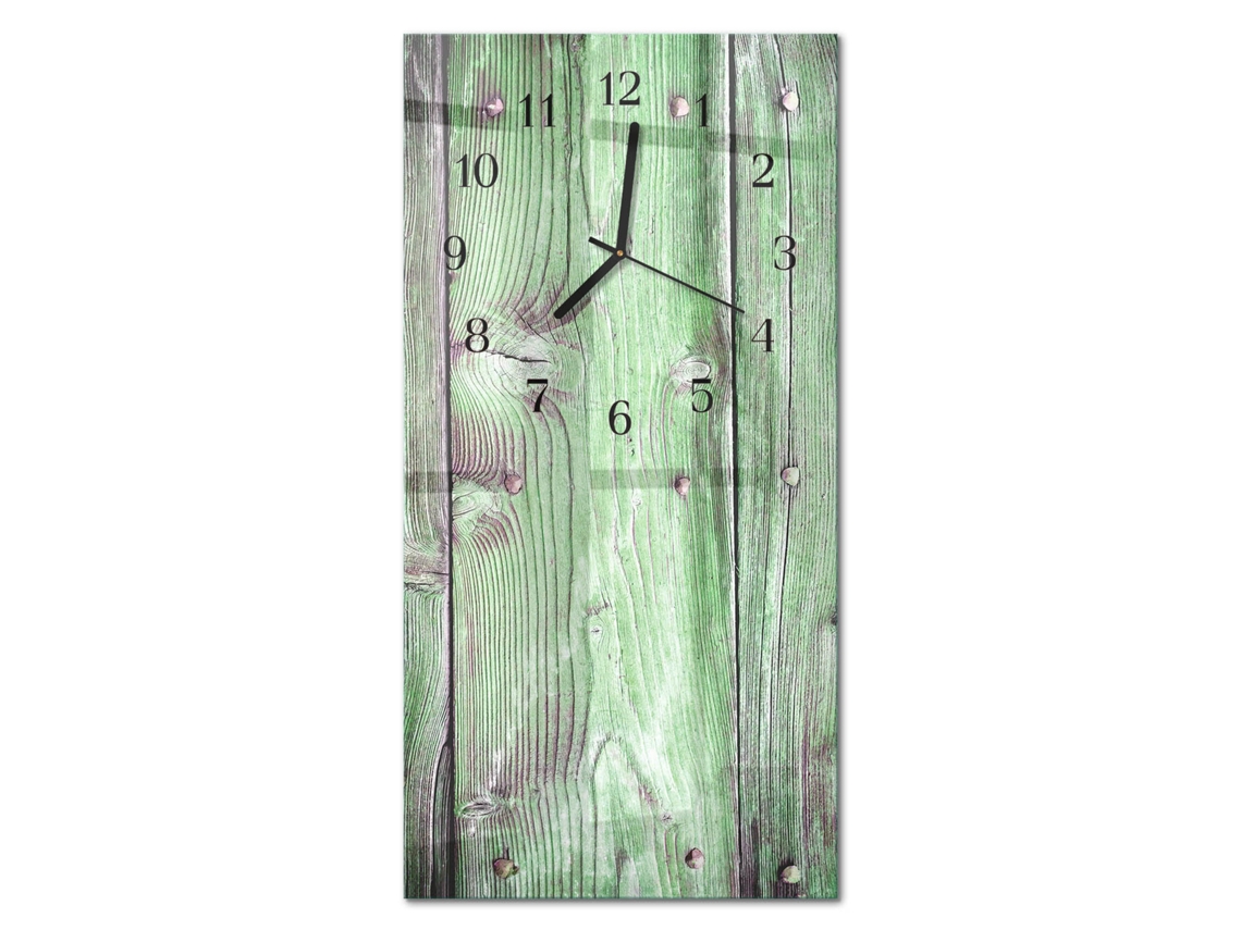 Relógio De Parede De Vidro Verde Espelharte (30x60 Cm)