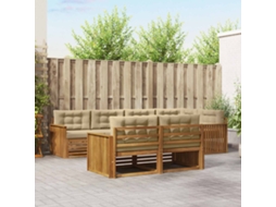 Vidaxl Conjunto De Sofás Para Exterior 7 Unid. Natural E Bege