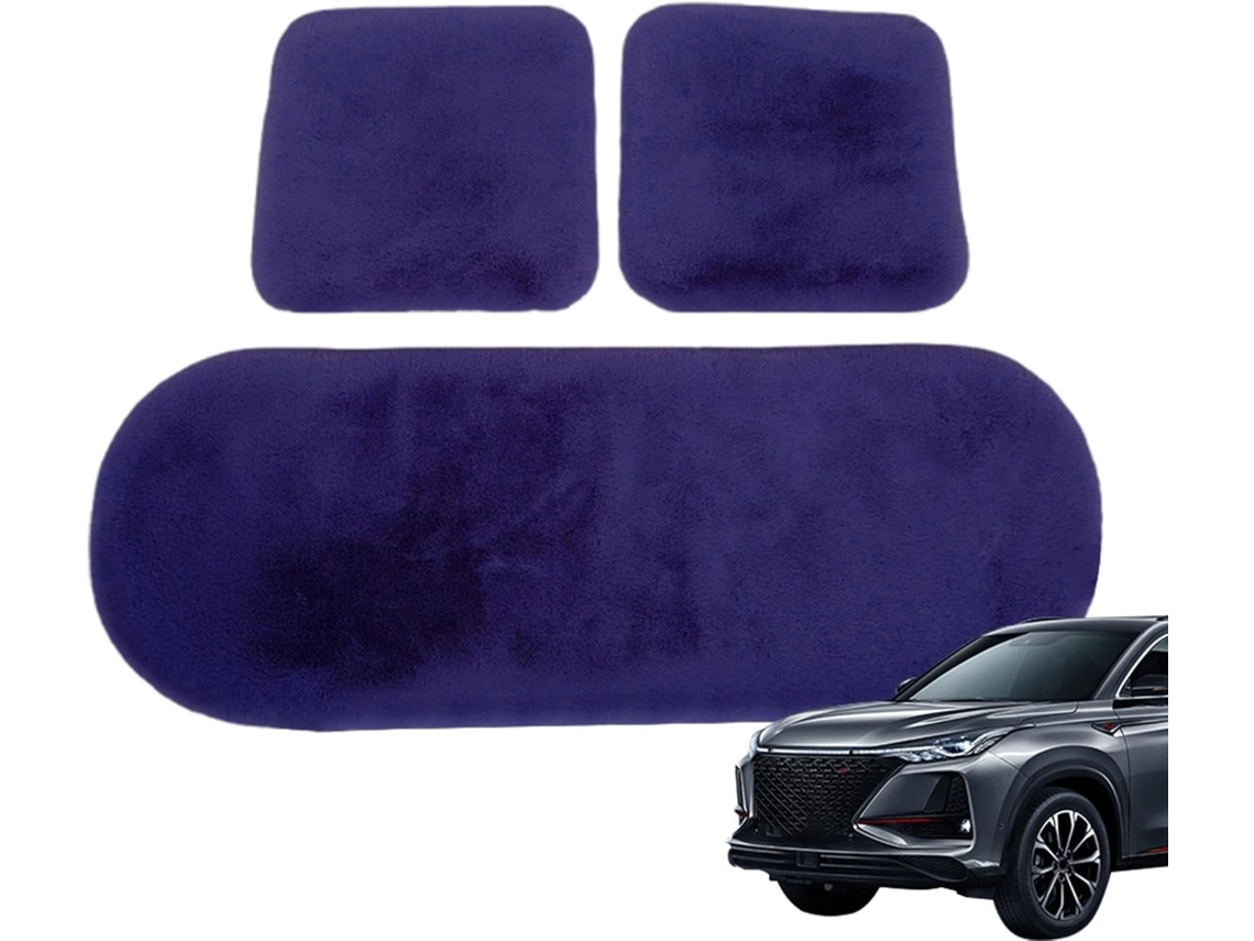 Conjunto de 3 peças de almofadas para assento de carro, capa de assento de carro lisa e aveludada.
