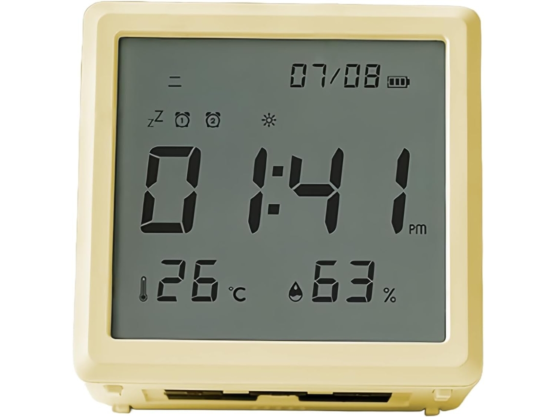 Despertador Infantil Com Tela Led E Visor De Temperatura, Umidade E Calendário