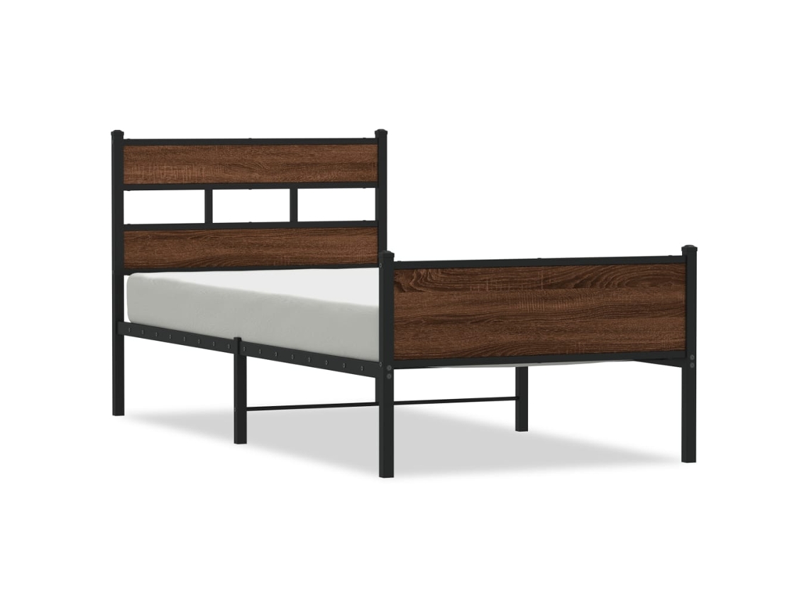 Bed Frame, Bed Frames Vidaxl Marrom Madeira Processada (75 X 190 Cm)